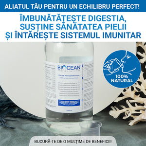 Plasma Marină Hypertonică - Energie, Hidratare și Nutriție Celulară, 1000 ml | Biocean