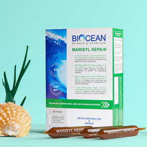 Marisyl Hepa 4® - Plasmă Marină cu Plante Medicinale - Detoxifiere Ficat, Digestie, Plus de Energie, 30x10ml | Biocean