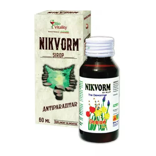 Nikvorm Sirop pentru Eliminarea Paraziților Intestinali, pentru copii 60ml